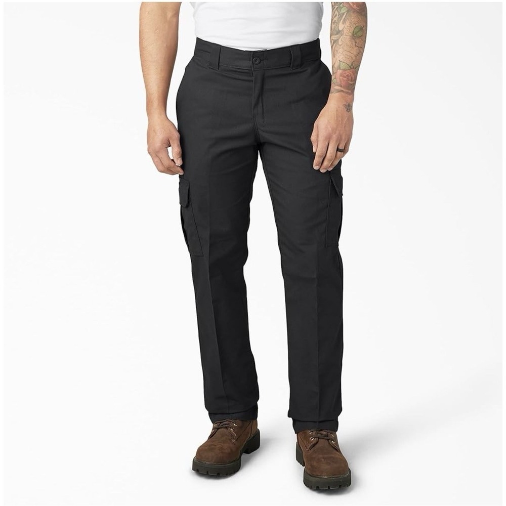 Dickies Regular Fit Straight Leg Cargo Men's Work Pants - Black, 38x32